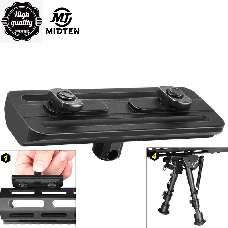 Bipod Rifle Mount - Preto Perfil Baixo Adaptador Handguard, Rifle