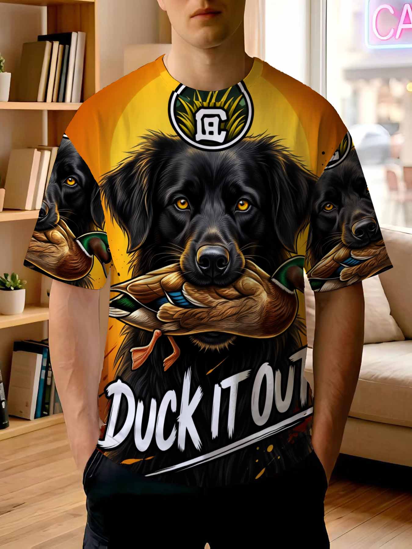 Outdoor Hunting Graphic Tees - Camiseta Masculina Estampada 2026 Nova com