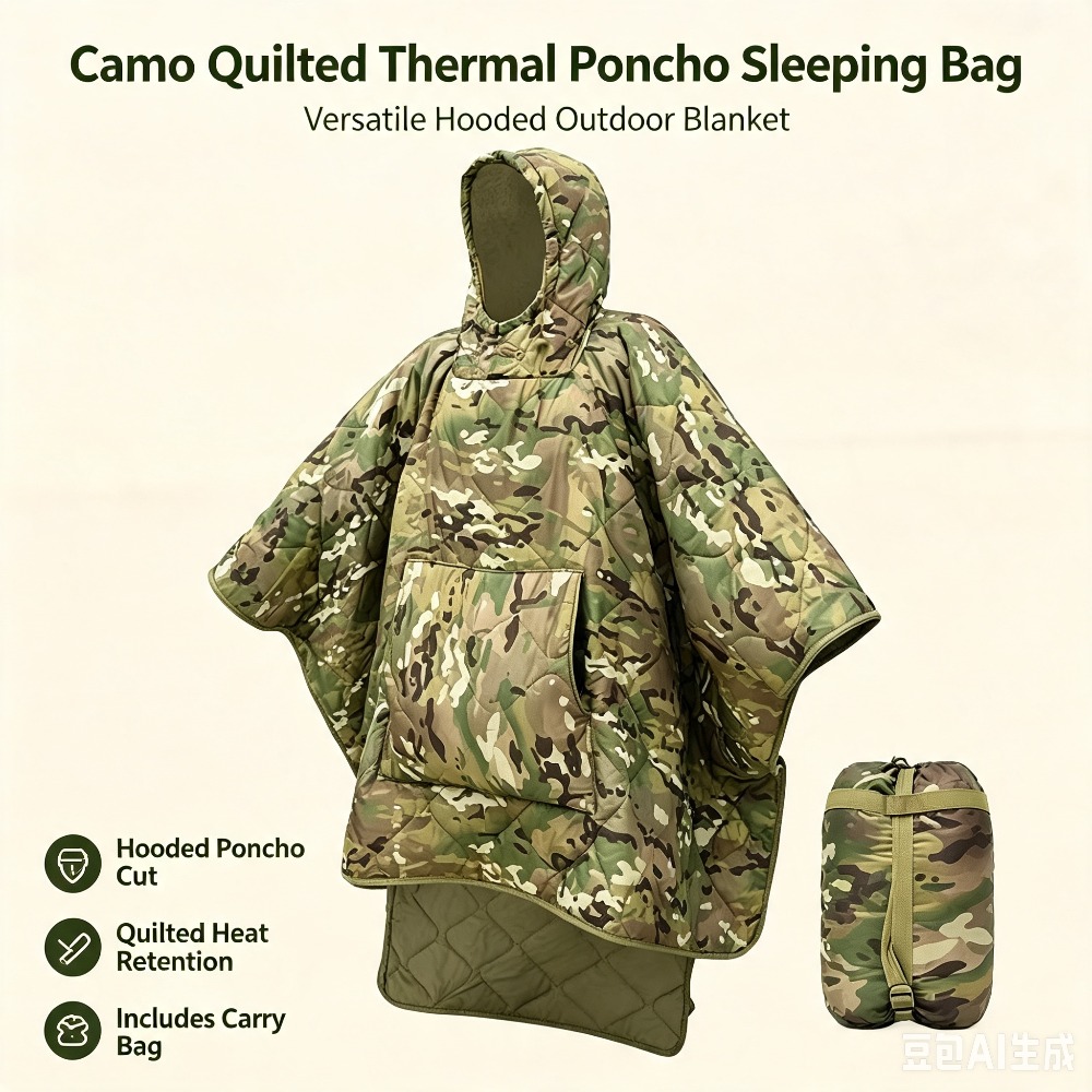 Outdoor Hunting Blanket - Cobertor Camuflado Impermeável, Poncho de Isolamento