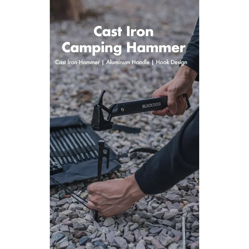 Outdoor Hunting Dogs - Martelo de Acampamento BLACKDOG: Ferramenta de