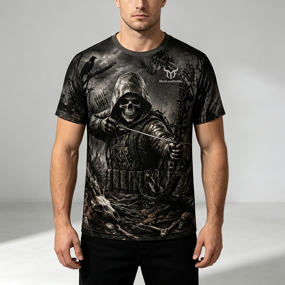 Camiseta Gótica com Estampa 3D - Outdoor Hunting Graphic Tees avaliação e preço