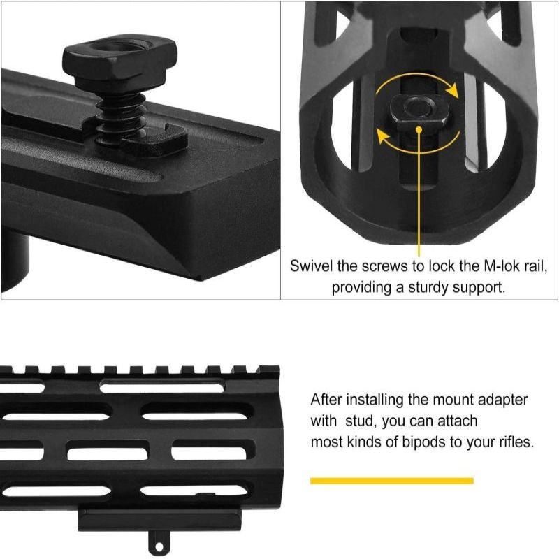 Preto Perfil Baixo Adaptador H - Bipod Rifle Mount avaliação e preço