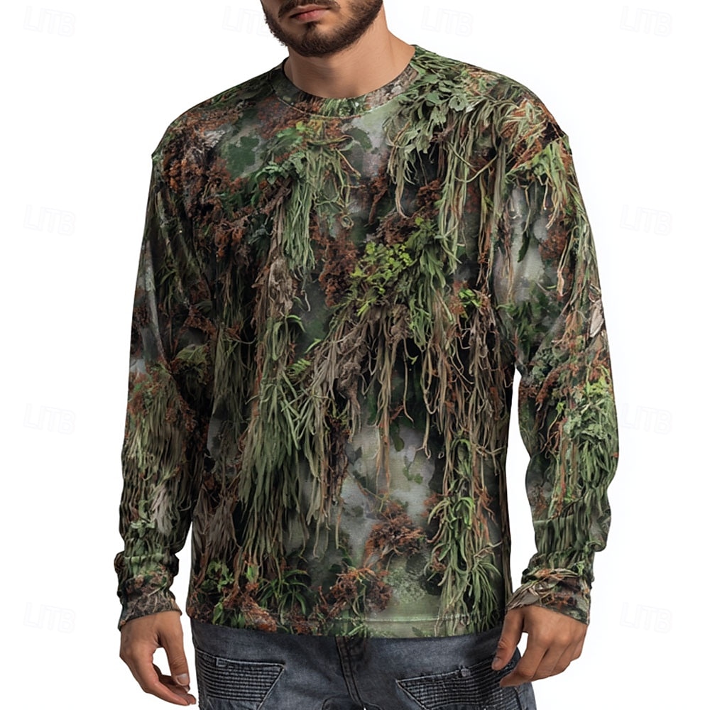 Manga longa com estampa animal - Outdoor Hunting Graphic Tees avaliação e preço