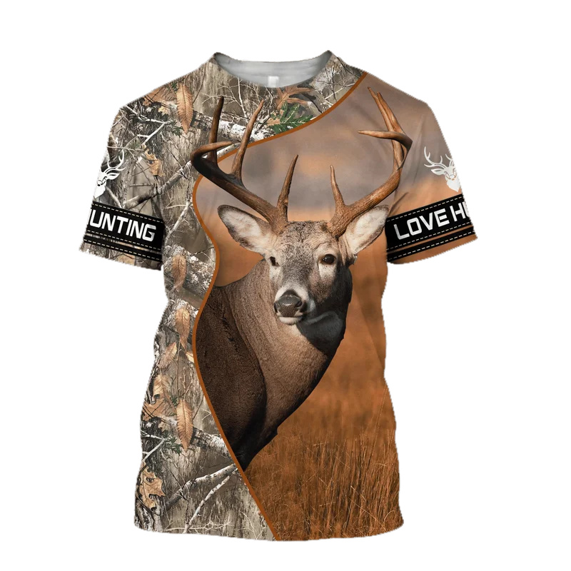 1 peça personalizada sua image - Outdoor Hunting Graphic Tees avaliação e preço