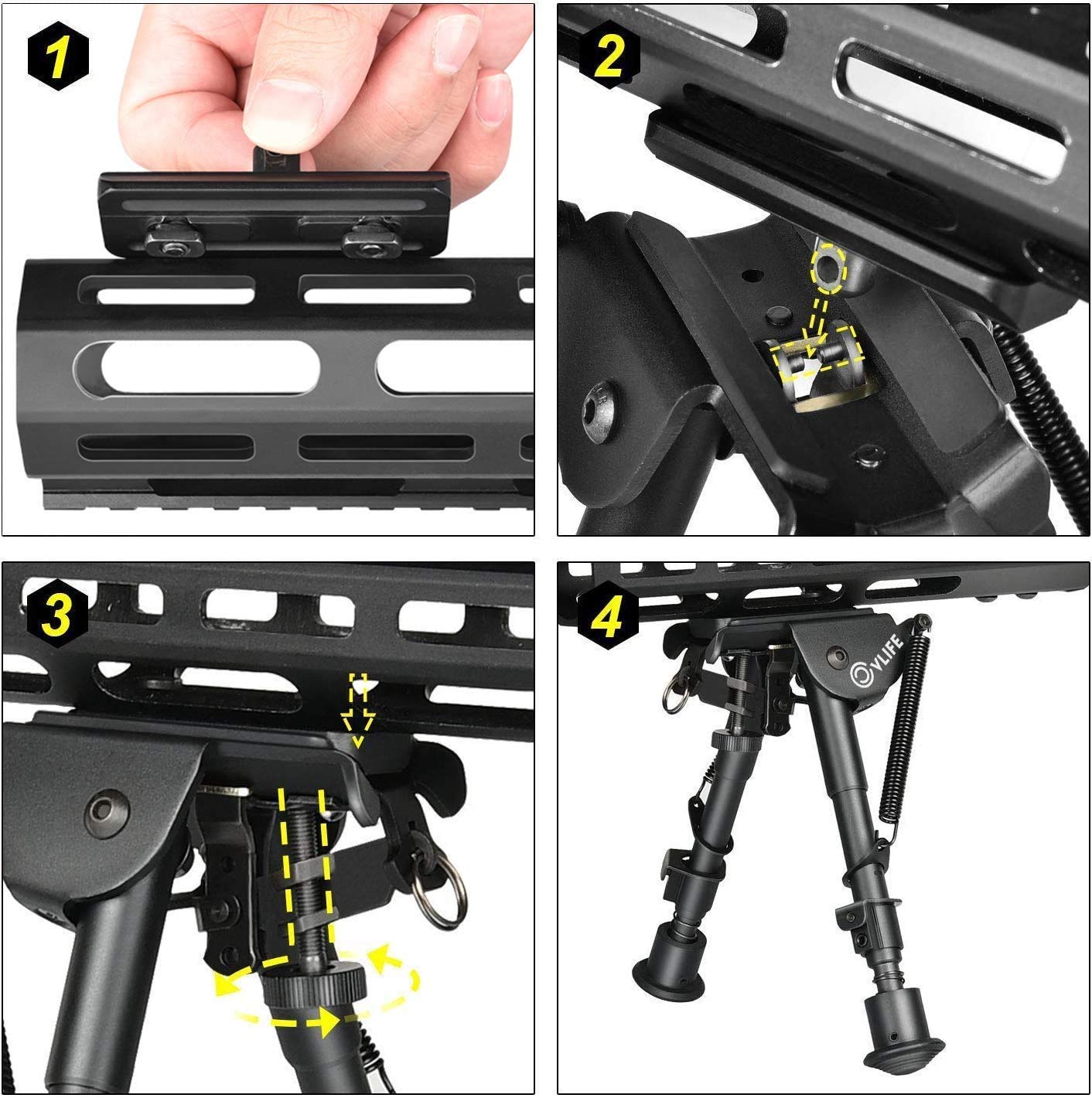 Wildsky m-lok montagem picatin - Bipod Rifle Mount avaliação e preço