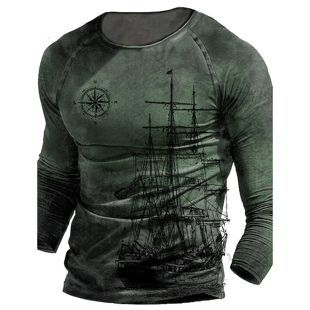 Gráficos de manga longa mascul - Outdoor Hunting Graphic Tees avaliação e preço